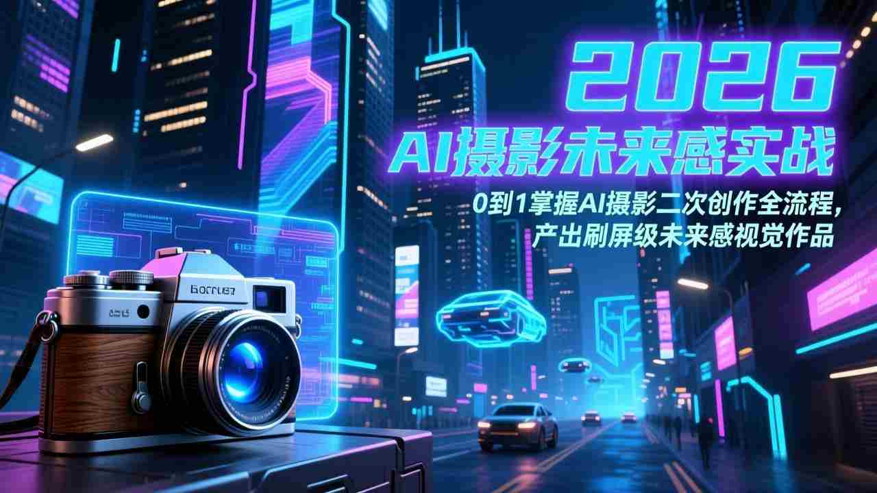 （17584期）2026 AI摄影未来感实战：0到1掌握AI摄影二次创作全流程，产出刷屏级未来感视觉作品-会点社区